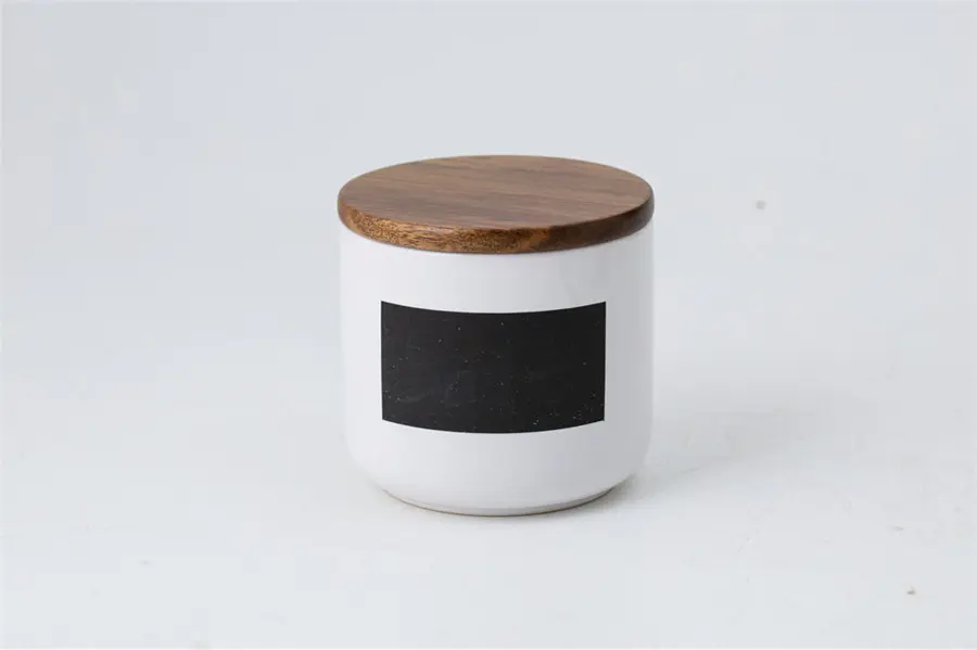 Handwriting Black Board Food Storage Sealed with Wood Lids