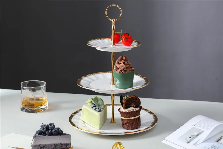 3 tier ceramic serving platter