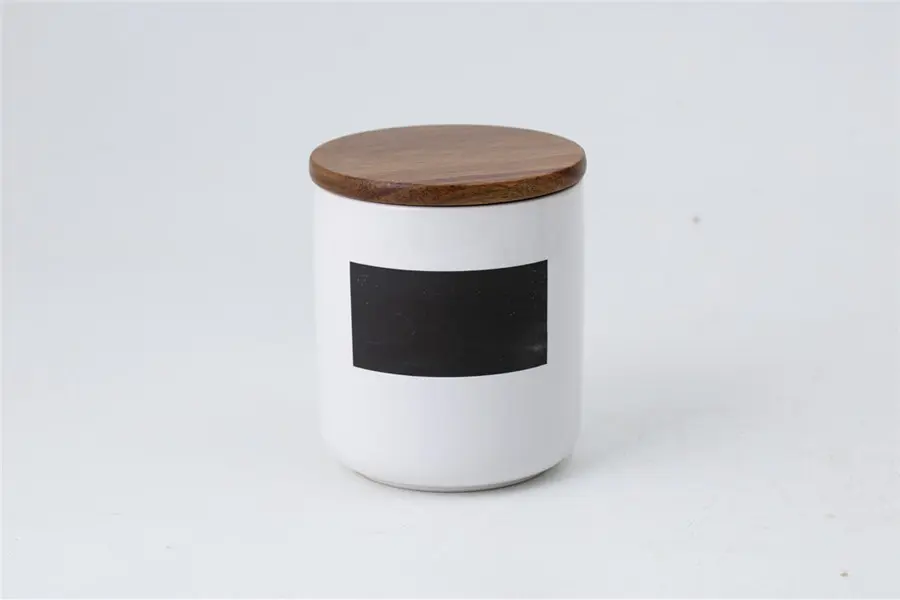 Handwriting Black Board Food Storage Sealed with Wood Lids