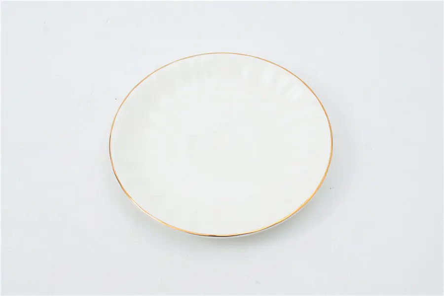 New Gold Striped Coffee Cup and Saucer Set